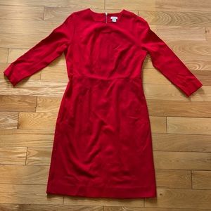 Jcrew red 3/4 sleeve dress